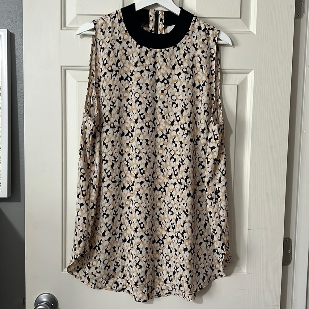 LOFT Outlet NWOT Printed Mock Neck Sleeveless Blouse Size XL
